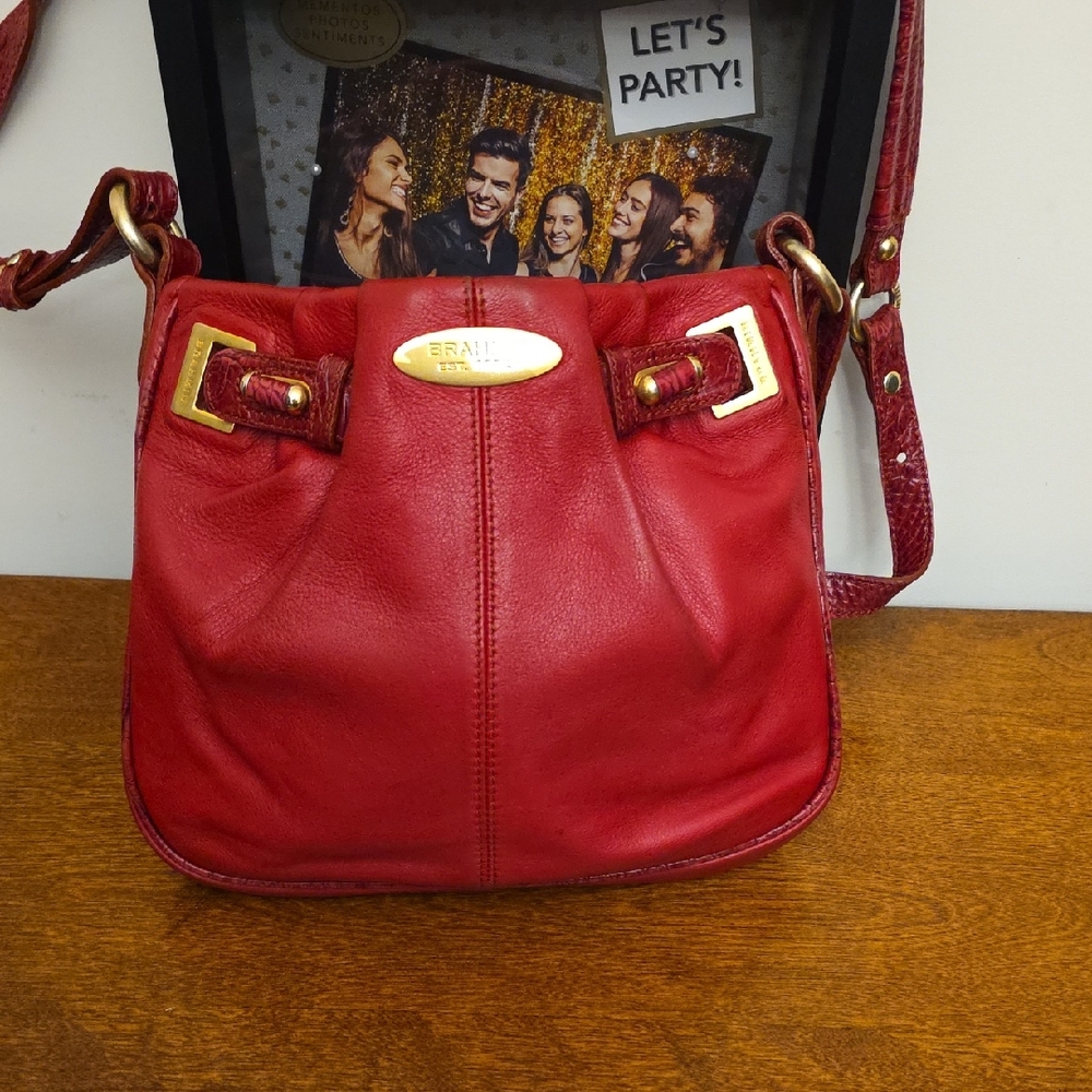 Brahmin Vibrant Red Shoulder Bag